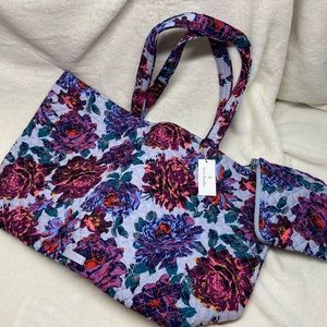 NWT! Vera Bradley Neon Blooms Large Tote